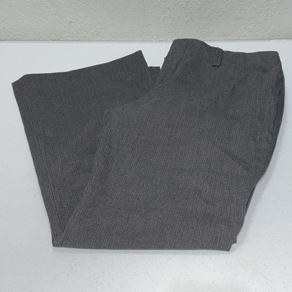 GAP Curvy Fit Signature Dress Pants Trousers Wide Leg Gray Tweed Size 10
